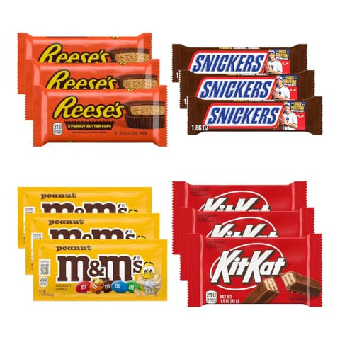 Big TOP DEALS USA 12 Reese's Cups, Snickers, M&M'S Peanut & Kit Kat - Personal Care