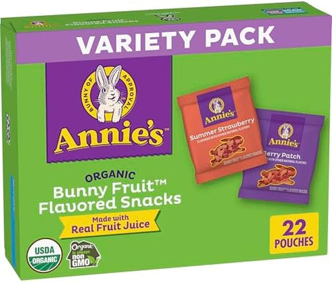 Annie'S Organic Bunny Fruit Flavored Snacks, Variety Pack, 22 ct, 15.4 oz - Personal Care