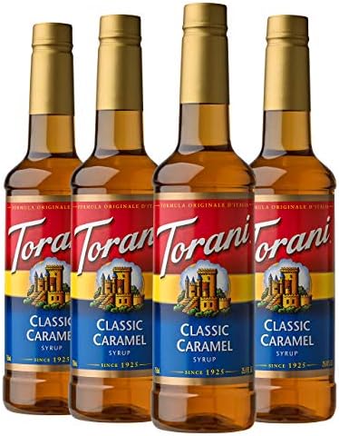 Torani Classic Caramel Flavored Drink Syrup, 25.4 fl oz, 4 Pack