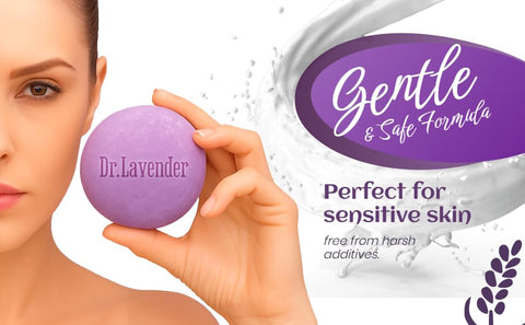 Dr.Lavender Goat Milk Soap Bar with Pure Lavender Oil – Farm Fresh Raw Milk & Vegetable Oils – Moisturizing Face & Body Wash for Sensitive and Dry Skin – Natural & Handmade Daily Cleanser