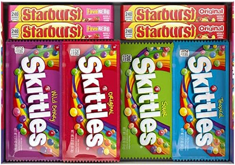 Skittles & STARBURST Chewy Candy Variety Pack, Bulk Box, 62.79 oz, 30 Pack - Personal Care