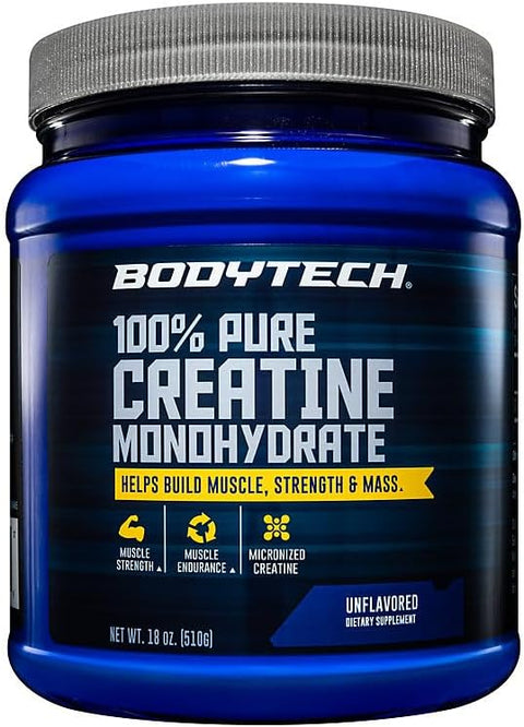 BodyTech Creatine Monohydrate Powder, Unflavored, 18 Oz, 102 Servings