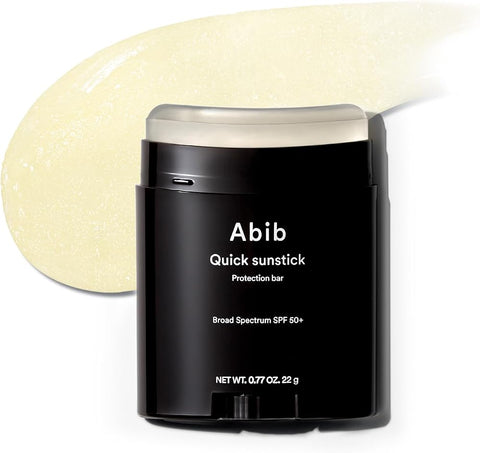 Abib Quick Sunstick Protection Bar SPF50+ Broad Spectrum, Glowy Sunscreen Stick for Dry & Sensitive Skin, No White Cast, With Centella & Aloe, Korean Sunscreen, 0.77 oz / 22 g