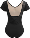 Moret Kids Girls' Ballet and Dance Short Sleeve Leotard - Combination Pack (Black & Pink) - Classic Cotton Stretch Studio Practice Outfit, Small