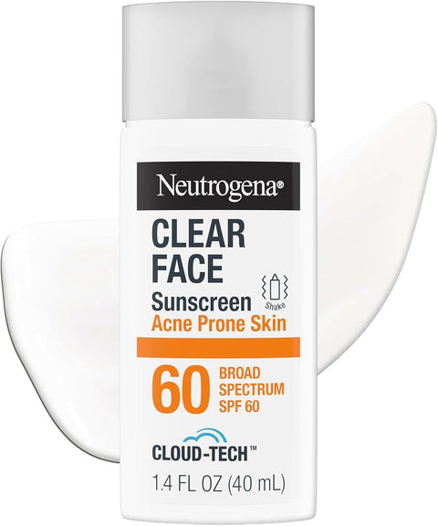 Neutrogena Clear Face Sunscreen Acne-Prone Skin SPF 60 with BEMT, 1.4 Fl Oz - Personal Care