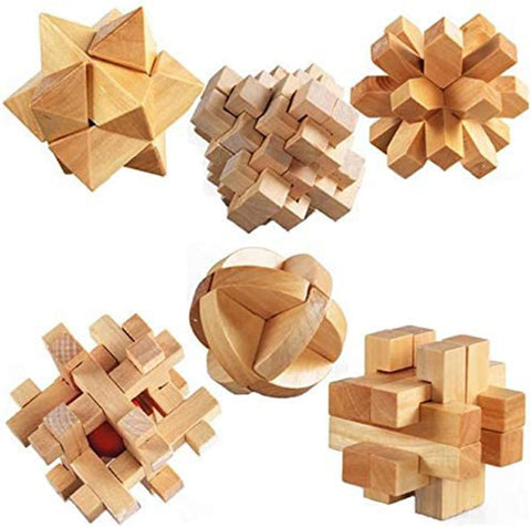 ULT-unite3D Wooden Cube Brain Teaser Puzzle