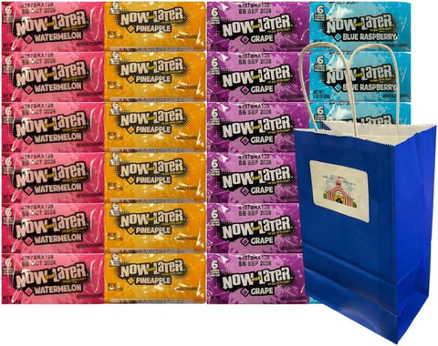 Assorted Fruit Candy - 24 pack(6pk Per Flavor)- Blue Raspberry, Grape, Pineapple, Watermelon - Individually Wrapped