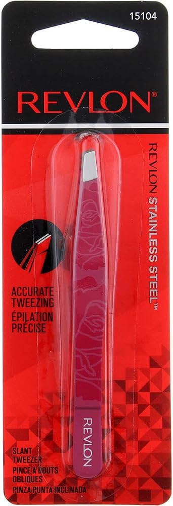 Revlon Eyebrow Hair Removal Tweezer, Designer Collection, High Precision Tweezers for Men, Women & Kids, Stainless Steel (Style/Color May Vary) (Pack of 1)