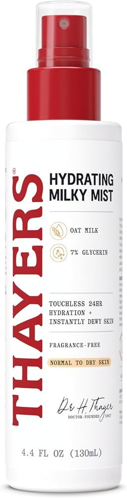 Thayers Milky Mist with Oat Milk & 7% Glycerin, Facial Spray for Skin Barrier Repair & 24 Hour Hydration, Toner Spray Made for All Skin Types, Fragrance-Free, 4.4 fl oz