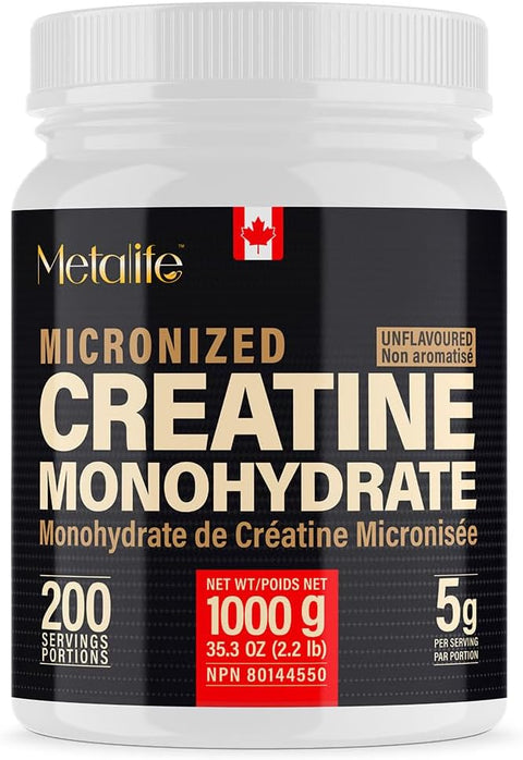 Creatine Monohydrate Powder 200 Servings, Micronized Powder, Muscle Growth, Unflavored, Ideal for Athletes & Fitness Enthusiasts, Third Party lab Tested, Vegan, 1000 g