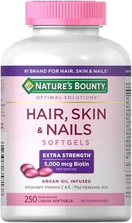 Nature's Bounty Hair Skin and Nails 5000 mcg of Biotin - 250 Coated Tablets Extra Strength