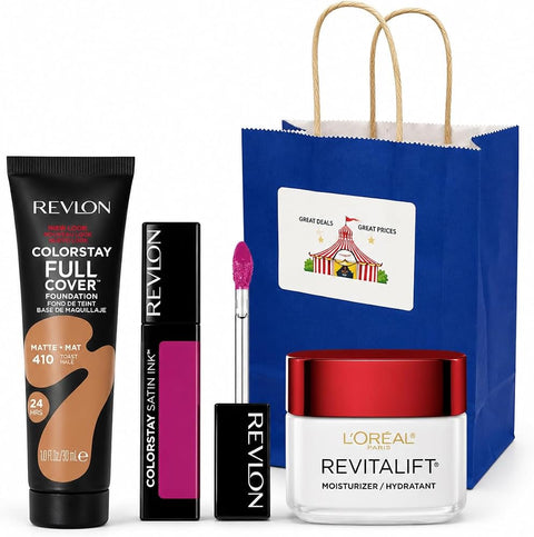 BIGTOPDEALSUSA Beauty Gift Set with Revlon Face and Almay Lip, Brightening, Assorted