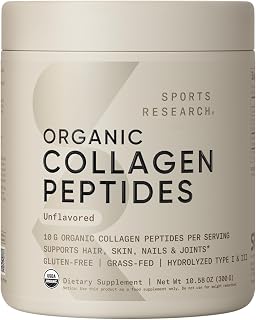 Sports Research® Organic Collagen Peptides Powder, 10.58oz (Unflavored)
