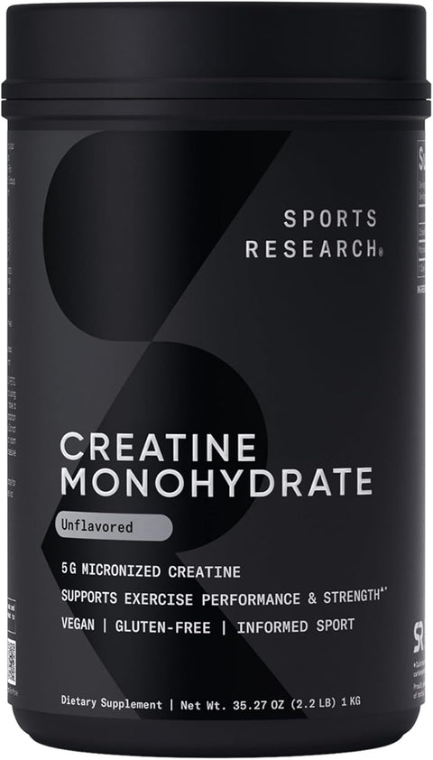 Sports Research® Creatine Monohydrate Powder 5g, 200 Servings (Unflavored)