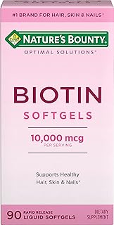 Nature's Bounty Biotin 10000mcg Supplement, 90 Rapid Release Softgels