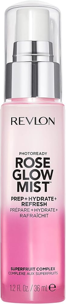 Revlon PhotoReady Rose Glow Mist Face Primer, Prep, Hydrate & Refresh Spray with Sheer Coverage, Infused with Nourishing Oils And Super Fruit Complex, 1.2 fl oz