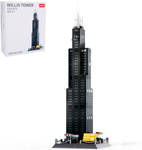 CAXIMSY Willis Tower Chicago Architecture Model Building Blocks Sets The Office Landmarks Skyline Set Toys Collection for Kids Adults 1241Pcs