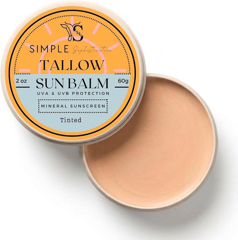 Tinted Mineral Sunscreen SPF 50+ for Face | Zinc Oxide with Grass-Fed Beef Tallow | Reef Safe Daily Facial Sunscreen | Anti-aging with CoQ10+Resveratrol, No White Cast, Sensitive Skin | 2 oz (Fair)