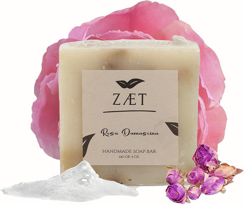 Zaet Rose Damascene Bar Soap, Handmade Soap for Face & Body - Personal Care