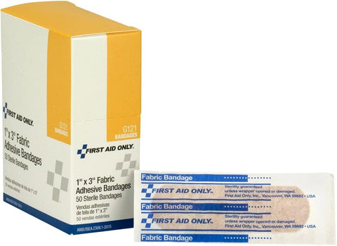 First Aid Only 1" X 3" Fabric Bandage, 50 Count Box