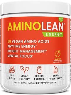 AminoLean Natural Pre Workout Powder - Amino Energy with Vegan Amino Acids