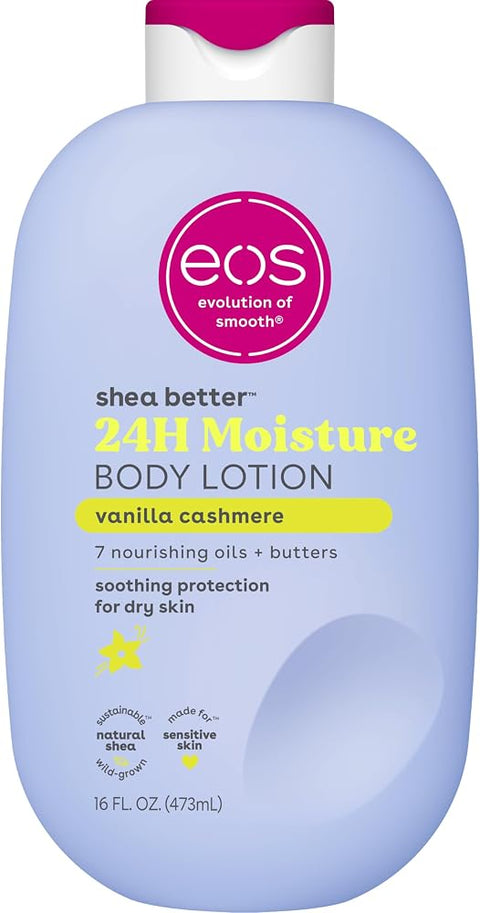 eos Shea Better Body Lotion- Vanilla Cashmere, 24-Hour Moisture, 16 fl oz