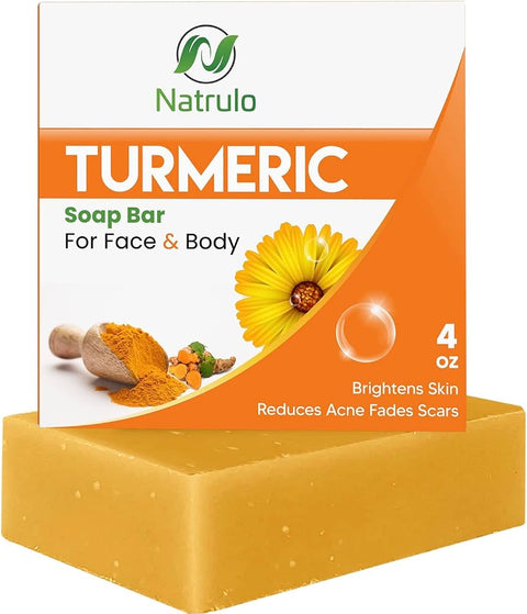 Natural Turmeric Soap Bar for Face & Body – Turmeric Skin Brightening Soap for Dark Spots, Uneven Skin Tone & Underarms – Exfoliating Face Wash Helps Improve Breakouts, & Cleanses Skin – 5oz Bath Bar