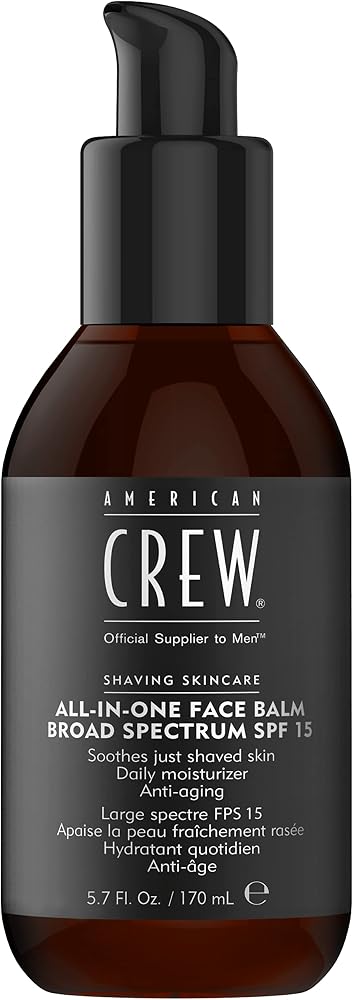 American Crew All-in-One Face Balm for Men, Soothing Cream, SPF 15, 5.7 Fl Oz