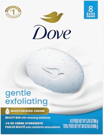Dove Gentle Exfoliating Beauty Bar Soap , Renewing 8 Count 3.75 oz