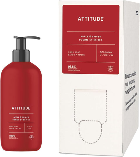 Attitude Hand Soap, 4X Refill, Apple & Spices, 67.6 oz - Personal Care