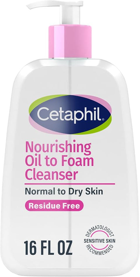 Cetaphil Nourishing Oil to Foam Facial Cleanser, Dry Skin, 16oz - Personal Care
