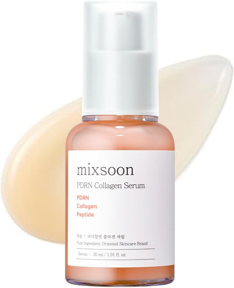 Mixsoon PDRN Collagen Serum -Firming, Hydrating and Revitalizing for Face, Lightweight Peptide Hydrating Moisturizer 30ml / 1.01 fl.oz. Korean Glass Skin Care