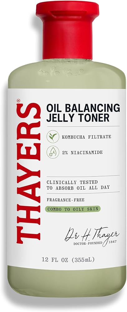 Thayers Oil Balancing and Cooling Jelly Toner, Pore Reducing Facial Toner that Mattifies and Hydrates, Skin Care for Combination to Oily Skin, 12 Fl Oz