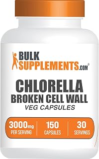 BulkSupplements.com Chlorella Capsules - Broken Cell Wall, Chlorella Supplement - Superfood Supplement, Vegan & Gluten Free, 5 Capsules per Serving, 150 Count (Pack of 1)