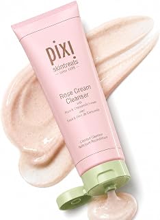 Pixi Beauty Rose Cream Cleanser | Hydrating Face Wash for Dry & Sensitive Skin | Soothing Cream Facial Cleanser with Rose Oil, Avocado & Chamomile | Non-Stripping Daily Cleanser | 4.57 Fl Oz