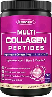 ZEBORA Multi Collagen Peptides Powder for Women, 50 Servings