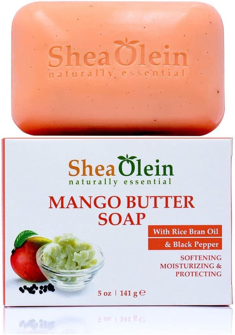 Sheaolein Mango Butter Soap w/Rice bran Oil & Rosemary Extract by Shea Olien 5 oz Bar (1 Bar) - Personal Care