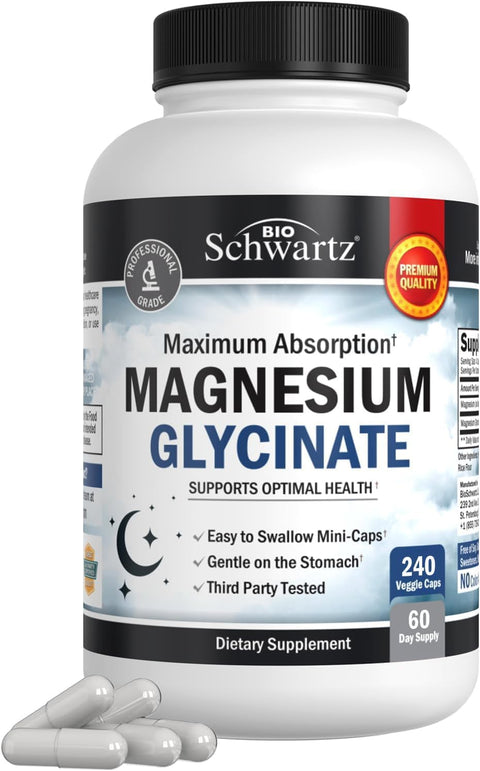 BioSchwartz Magnesium Glycinate 500mg Capsules (240 Mini Caps)