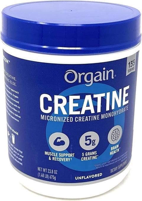 Orgain 5g Micronized Creatine Monohydrate, Unflavored, 1.48lbs