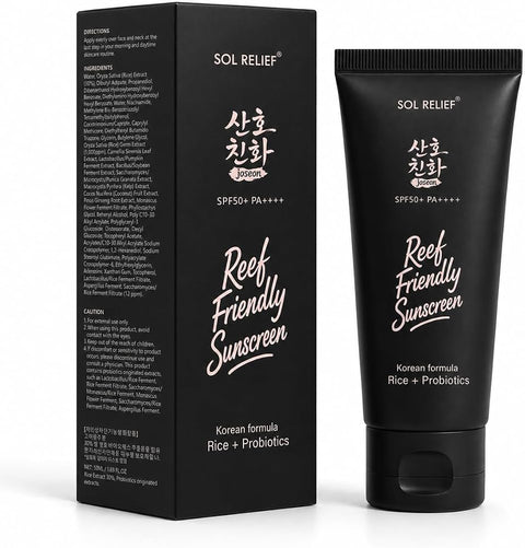 Reef Safe Sunscreen, SPF50+, PA++ Riceand Probiotics | Organic Korean sunscreenKorean Skin Care Solution for All Skin TypesNourishing Skin Protection and UV Def 50ml