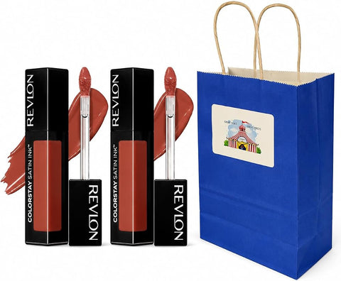 BIG TOP DEALS USA Longwear Liquid Lipstick, Citrine Queen, Satin Finish, Brightening, 2-Pack
