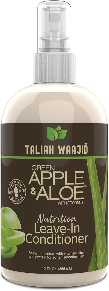 Taliah Waajid Green Apple & Aloe Nutrition Leave-In Conditioner with Coconut | Curl Moisturizer Vitamins, Fiber, and Protein Formula | Softer, Smoother Hair Treatment for Thick Curly Hair -12oz (U008)