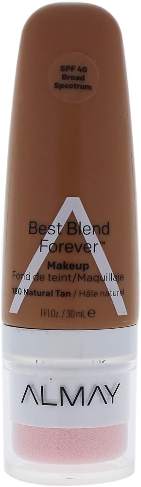 Almay Best Blend Forever Foundation, Natural Tan, 1 fl. oz., SPF 40 Broad Spectrum - Face Makeup - Beauty - Natural Tan