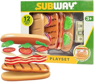 Subway 12-Piece Pretend Food Playset, Ingredients & Play Money, Ages 3+