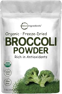 Micro Ingredients Organic Broccoli Powder, 1 lb | Raw Broccoli Powder | for Smoothies, Drinks & Recipes | USDA Organic, Non-GMO, Gluten Free, Vegan Friendly