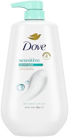 Dove Sensitive Skin Body Wash, 24hr Lotion-Soft Skin, 30.6 oz
