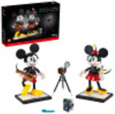 LEGO Disney Mickey Mouse & Minnie Mouse Buildable Characters (43179), Classic-Style Mickey Mouse Collectible Adult Building Kit, New 2021 (1,739 Pieces)