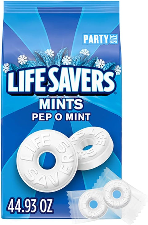 Life Savers Pep O Mint Hard Candy, Individually Wrapped, Party Size, 2.8 lb, Approx 265 Count