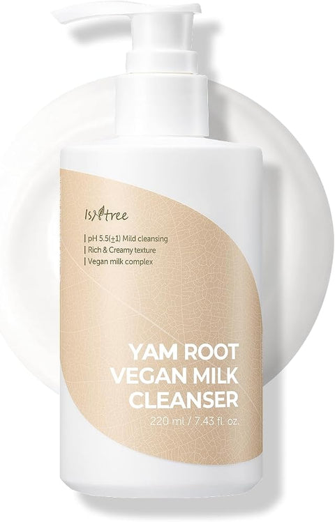 Isntree Yam Root Vegan Milk Cleanser | Korean Facial Cleanser with Yam Root | Hydrating Milky Cleanser for Sensitive Skin, Gentle & Creamy, 7.43 fl oz