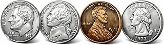 Giant Coins | Jumbo Coins | Large Quarter + Dime + Nickel + Penny (1 of Each) | Money Paperweights | Oversized Money Props | Funny Coin Decor | 3" | Set/4